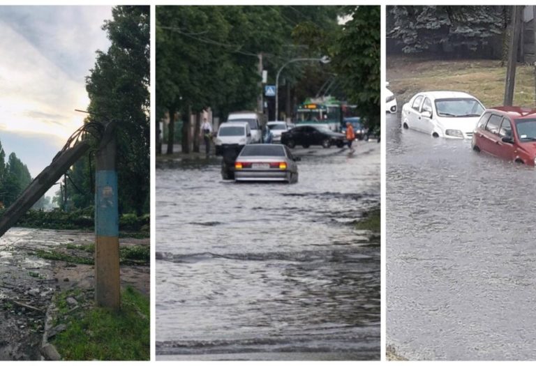 Повалені дерева і затоплені вулиці: в Україні бушував потужний ураган (фото)