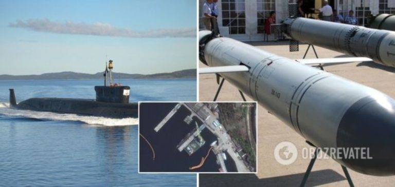 Із супутника зняли ймовірне завантаження “Калібрів” на підводний човен РФ у Чорному морі. Фото Maxar