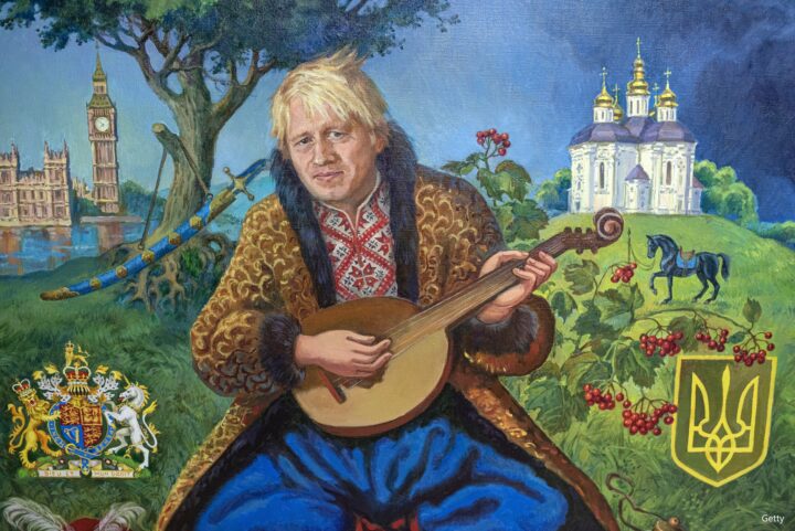 Борис Чуприна – у Чернігівському музеї виставили картину з зображенням Бориса Джонсона в українському стилі